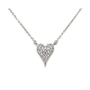 Small Heart Pave Necklace: Sterling Silver: (NSC45HRT/S) Necklaces athenadesigns 