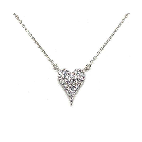 Small Heart Pave Necklace: Sterling Silver: (NSC45HRT/S) Necklaces athenadesigns 