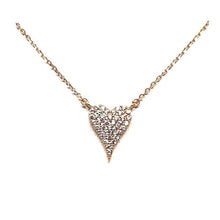 Load image into Gallery viewer, Small Heart Pave Necklace: Rose Gold Vermeil: (NRGC45HRT/S) Also in Gold Vermeil Necklaces athenadesigns Gold Vermeil: NGC45HRT/S 
