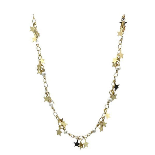 Pearl And Stars Cluster Necklace: 17" or 24" (NGC43STR) Necklaces athenadesigns 17" : NGC43STR 