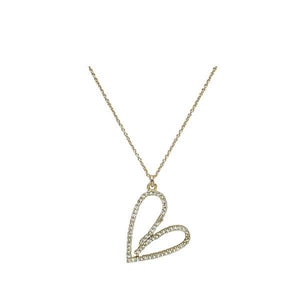 Heart: Sideways Micro Pave CZ: Gold Fill (NGCP654) Necklaces athenadesigns 