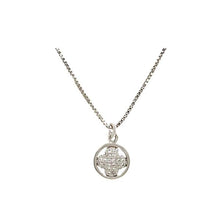Load image into Gallery viewer, Clover Charm: Small CZ Clover in 18kt Gold Fill Circle: Also in Rhodium (NGCH454CLV) Necklaces athenadesigns Silver: NCH454CLV 

