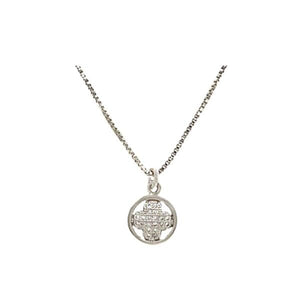 Clover Charm: Small CZ Clover in 18kt Gold Fill Circle: Also in Rhodium (NGCH454CLV) Necklaces athenadesigns Silver: NCH454CLV 