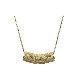 Curved 'Slider' on 18kt Gold Fill Chain (NGCH4584) Necklaces athenadesigns 