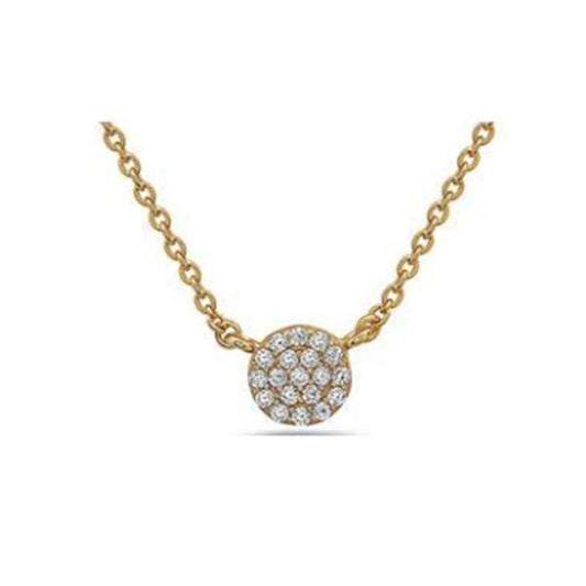 Crystal Pave: Tiny Disk in Gold Vermeil Necklace:Also Rose Gold (NCG4665S) Necklaces athenadesigns Gold Fill-NCG4665S 