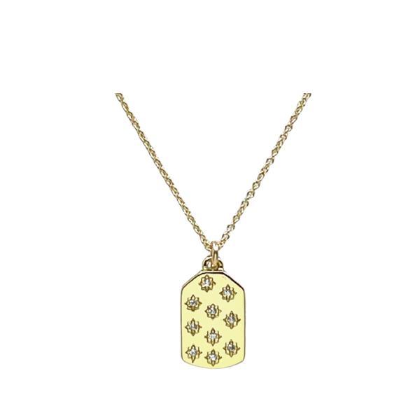 Star Tag: 24Kt Gold Fill With CZ (NGCP485) Necklaces athenadesigns 