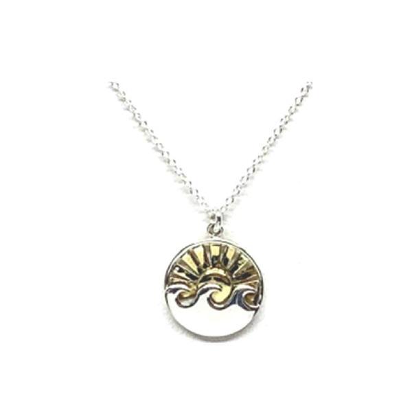 Sun and Wave Motif Pendant Necklace: Sterling Silver (NCP46WVE/S) Necklaces athenadesigns 