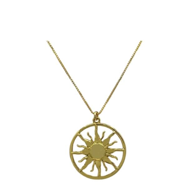 Sunburst 18kt Gold Fill Pendant on 18kt Gold Fill Chain (NGCP45SNRY) Necklaces athenadesigns 