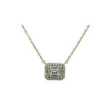 Load image into Gallery viewer, CZ Rectangular Pendant Necklace: Gold Vermeil (NCG4885) Necklaces athenadesigns 
