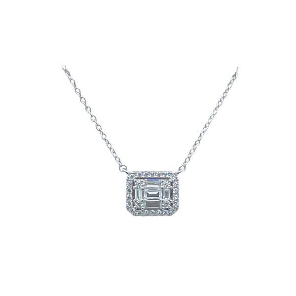CZ Rectangular Pendant Necklace: Sterling Silver (NC4885) Necklaces athenadesigns 