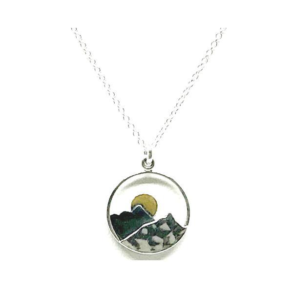 Mixed Metal: Mountain on Sterling Chain (NCSP46MTN) Necklaces athenadesigns 