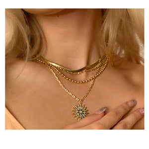 Starburst 18kt Gold Fill CZ Micropave Necklace (NGCP465STR) Necklaces athenadesigns 
