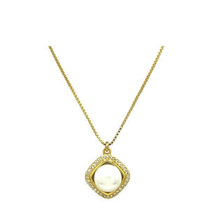 Pearl:Diamond Shape 18kt Gold Fill Necklace (NGCP3584) Necklaces athenadesigns 