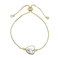Load image into Gallery viewer, Pull Chain Bracelet: Heart Shaped Pearl (PGBT634) Bracelet athenadesigns 
