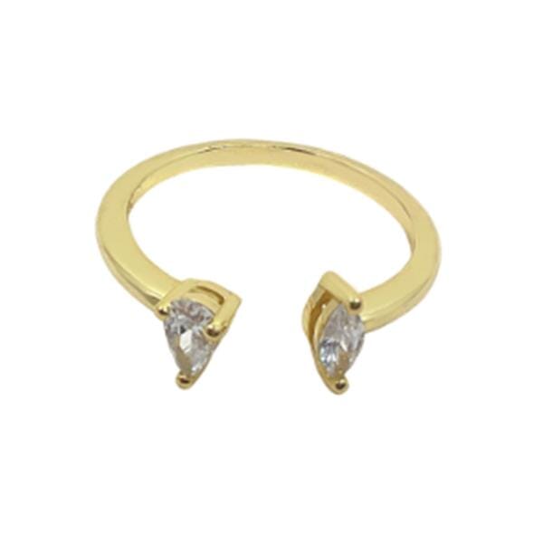 Adjustable Ring: 2 Pear Shaped CZ (RG2/4855) Rings athenadesigns 