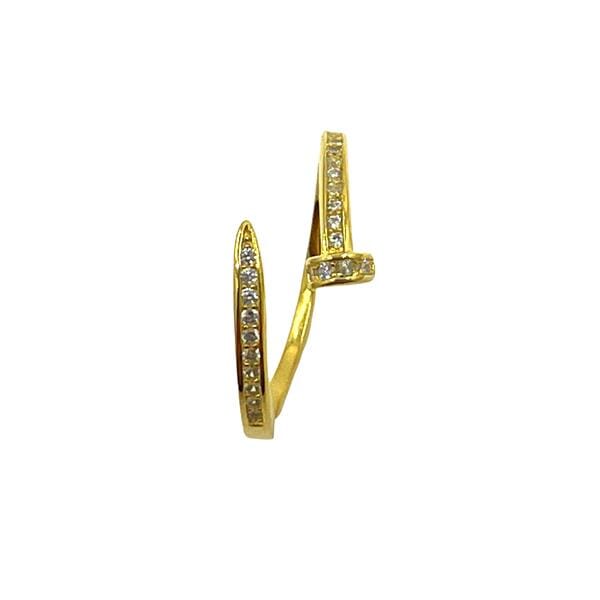Adjustable Ring: CZ & Gold Vermeil Spiral 'Nail' (RG45NAIL) Rings athenadesigns 