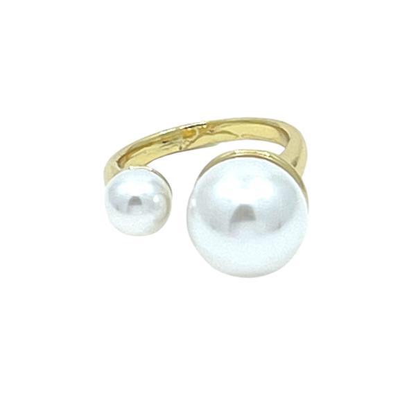 Adjustable Ring: 2 Freshwater Pearls (RG2/430) Rings athenadesigns 