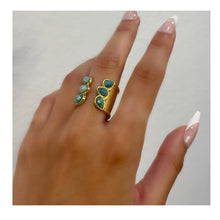 Load image into Gallery viewer, Open Cuff Gold Plated Ring: Amazonite (RG47AZ) Rings athenadesigns 
