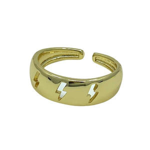 Adjustable 18kt Gold Fill Lightening Band Ring: (RG40LTN) Rings athenadesigns 