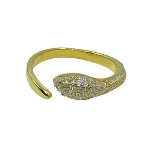 Adjustable Gold Vermeil And CZ Snake Ring: (RG485SNK) Rings athenadesigns 