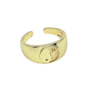 Adjustable 18kt Gold Fill Yin Yang Ring: (RG40YY) Rings athenadesigns 