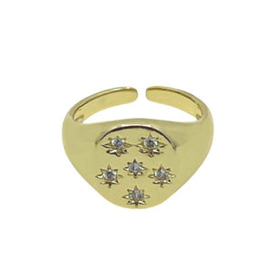 Adjustable Ring: 'Celestial' Signet Ring18kt Gold Fill (RG4645) Rings athenadesigns 