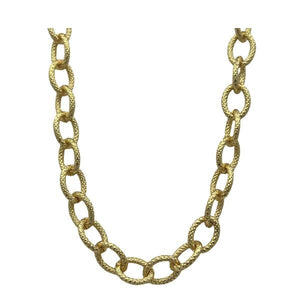 Textured Oval Link Necklace (NG4484) Necklaces athenadesigns 