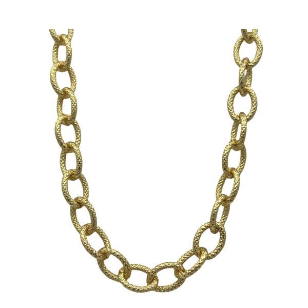 Textured Oval Link Necklace (NG4484) Necklaces athenadesigns 