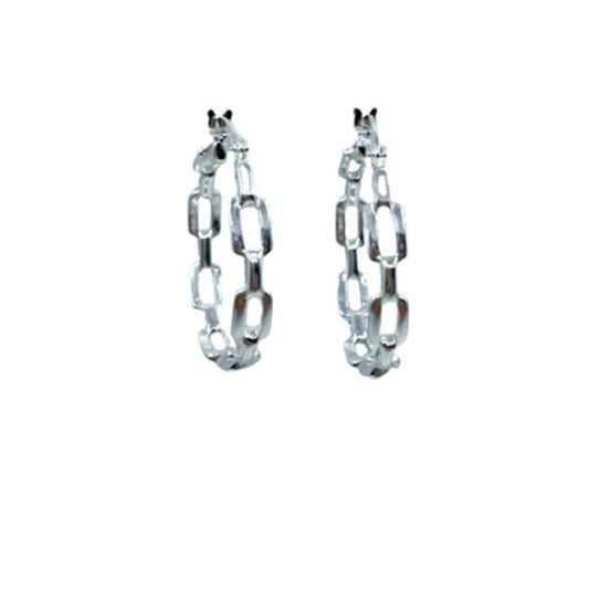 Hoops: Open Link Post Earring: Sterling (EHP4680) Earrings athenadesigns 