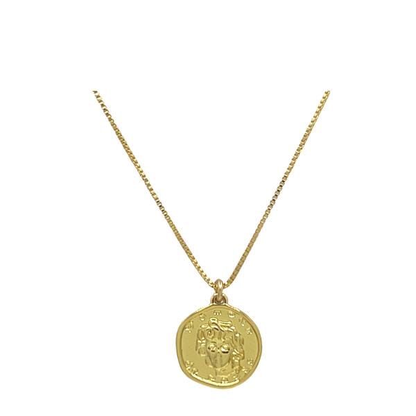 Coin: Medussa Head On 18kt Gold Fill Chain (NGP46COIN) Necklaces athenadesigns 