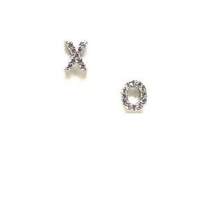 Stud Earring: Crystal Pave "XO" Sterling Silver (EP/5XO) Earrings athenadesigns 