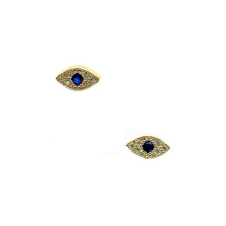 Evil Eye Micropave Stud: Gold Vermeil (EGP4058) Earrings athenadesigns 