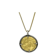 Load image into Gallery viewer, Coin: Warrior Head Coin Sterling With 14kt Gold Necklace (NGCP46HD) Necklaces athenadesigns 
