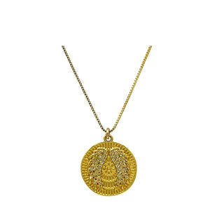 Coin: Angel Wing With CZ on 18kt Gold Fill Chain Necklace (NGP465WNG) Necklaces athenadesigns 
