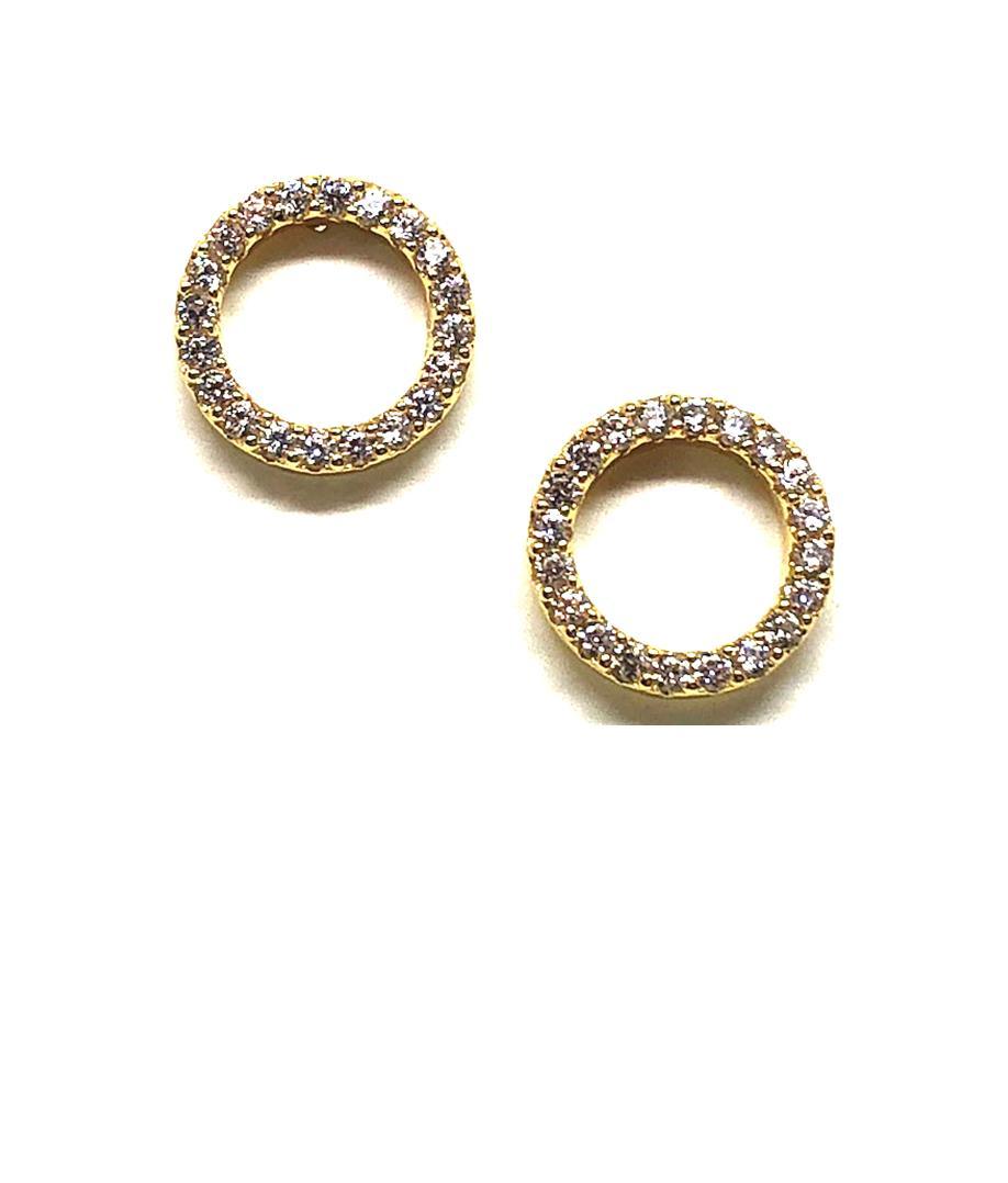Stud Earring: Pave Crystal Circle Rose Gold (ERGP4605)Also Gold Earrings athenadesigns Gold - EGP4605 
