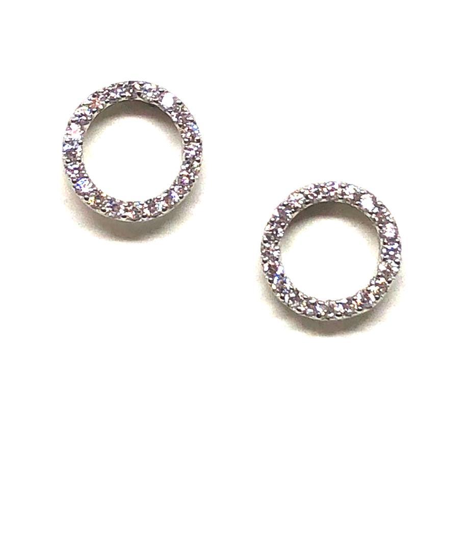 Stud Earring: Pave Crystal Circle Sterling Silver (EP4605) Earrings athenadesigns 