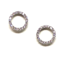 Stud Earring: Pave Crystal Circle Sterling Silver (EP4605) Earrings athenadesigns 