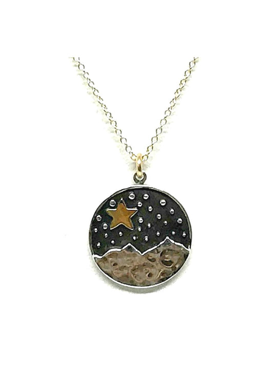 Star & Mountain Pendant Necklace: Gold Fill (NCGP46STR) Necklaces athenadesigns Default Title 