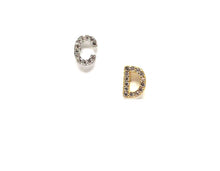 Load image into Gallery viewer, Initial Pave Studs: Letters A-I: Sterling Silver &amp; Gold Vermeil (ESP45C) Price per Letter Earrings athenadesigns 
