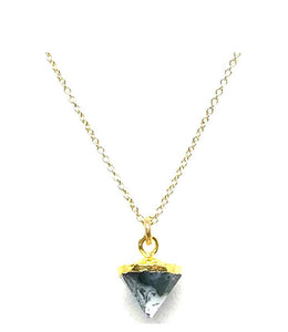 Electroform Cone Necklace: 14kt Gold Fill: Dendrite Opal SALE athenadesigns Default Title 