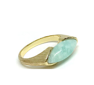 Marquis Shaped Stone Ring: Gold Vermeil Amazonite (RG784AM) SALE athenadesigns Size 8 - RG784AM/8 