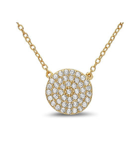 Crystal Pave: Disk Charm In Rose Gold Fill Necklace. Also in Gold Vermeil (NCRG4665) Necklaces athenadesigns Gold Fill-NCG4665 