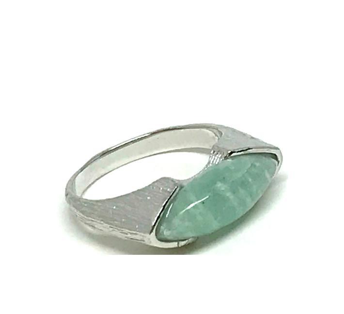 Marquis Shaped Stone Ring: Sterling Silver Amazonite (RS784AM) SALE athenadesigns Size 6 - RS784AM/6 