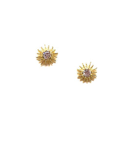 Sun CZ Stud: Gold Vermeil (EGP/5SUN) Also in Rose Gold Earrings athenadesigns Gold - EGP/5SUN 