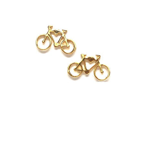 Bicycle Stud: Gold Vermeil (EGP4BIKE) Also in Rose Gold Vermeil Earrings athenadesigns Gold- EGP4BIKE 