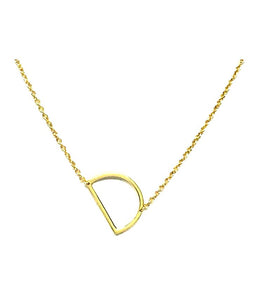 Initial Necklaces: Letters A-I: Sterling Silver & Gold Vermeil (NGCH40B) Necklaces athenadesigns Gold D 