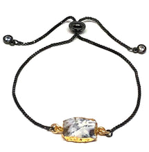 Load image into Gallery viewer, Electroform Stone Pull Bracelet: Dendrite Opal (PBT748DO) Also on Gunmetal Chain Bracelet athenadesigns Gunmetal 
