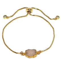 Load image into Gallery viewer, Electroform Stone Pull Chain: Pink Druzy (PBXT748DZP) Also on Gold Chain Bracelet athenadesigns Gold 
