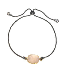 Load image into Gallery viewer, Electroform Stone Pull Chain: Pink Druzy (PBXT748DZP) Also on Gold Chain Bracelet athenadesigns Gunmetal 
