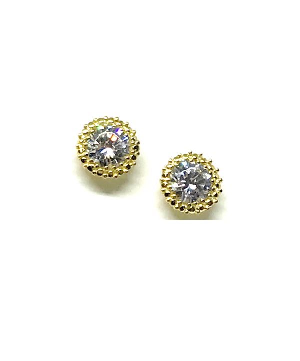 Stud Earring: Round CZ Rose Gold Fill: Also Gold(EGP4656C) Earrings athenadesigns Gold - EGP4656C 